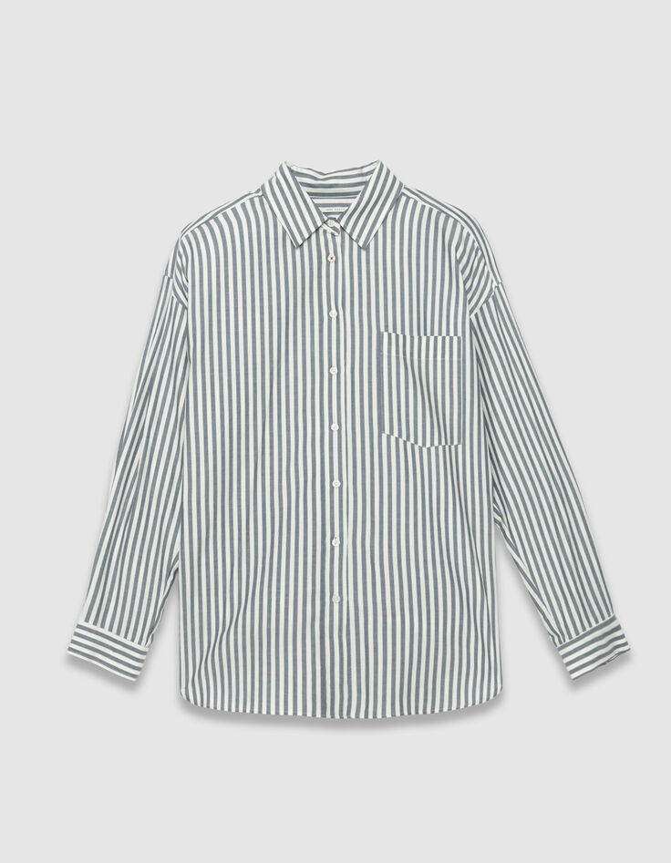 Chemise rayures bleues et blanches Femme -5 Chemise rayures bleues et blanches Femme -5
