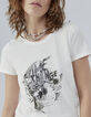 Women’s white skull image organic cotton T-shirt-4