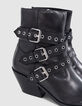 Botines Santiags cuero negro ojales Line 111 para Mujer-4