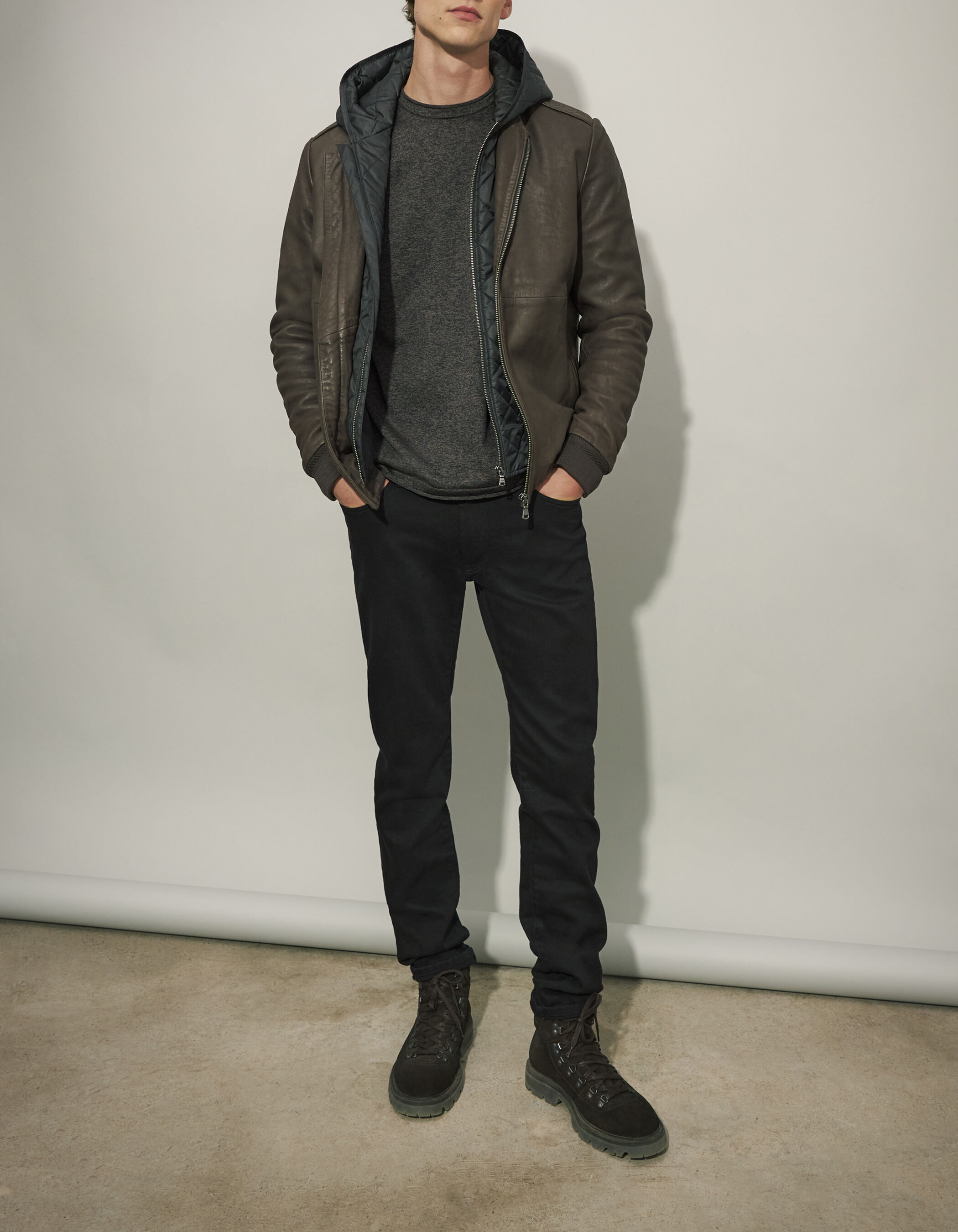 Dark grey store aviator jacket