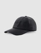 Women's tone-on-tone embroidery black cap-2