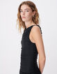 Women&rsquo;s flowing black dress with draped bodice-4