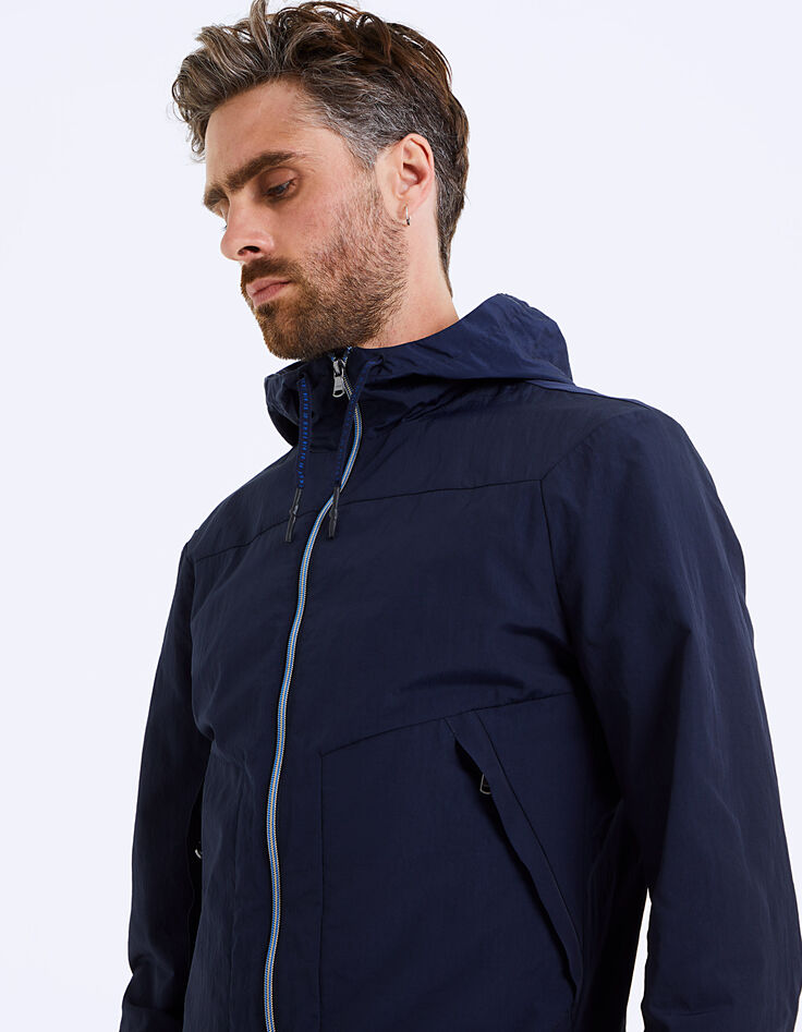 Men’s navy nylon sports jacket with red cords-4