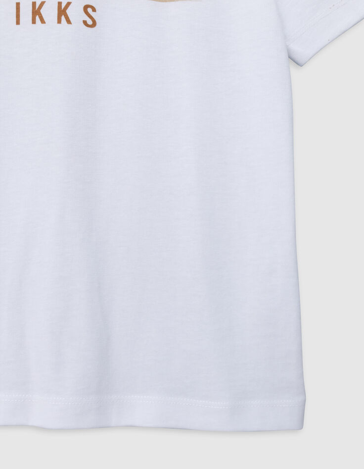T-shirt blanc coton bio à message garçon-4