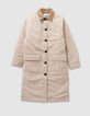 Girls’ beige trench coat with velvet collar-1