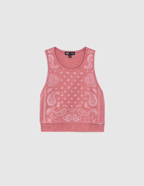 Girls’ rosewood Paisley print vest top - IKKS