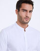 Chemise slim blanche à col Mao homme-2
