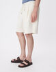 Men's white velvet milleraies Bermuda shorts-5
