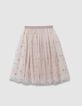 Girl's white tulle midi skirt-4