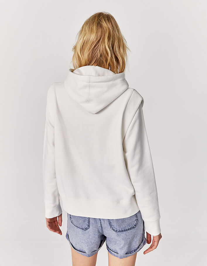 Women’s sweatshirt fabric hoodie with badge image - IKKS