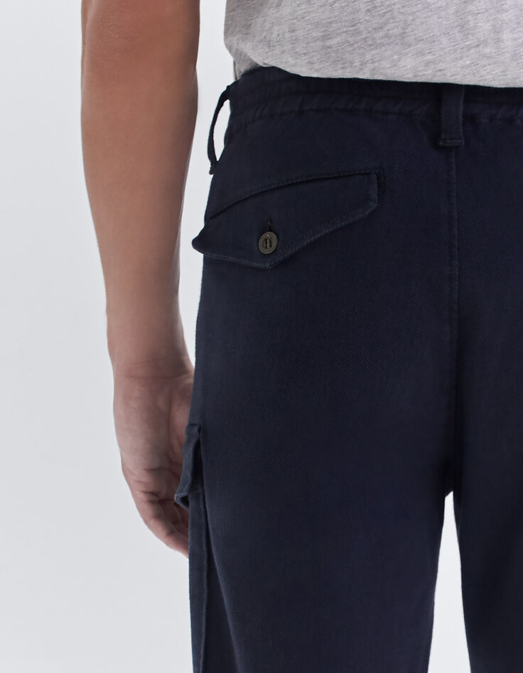 Marineblaue Herrencargohose-4
