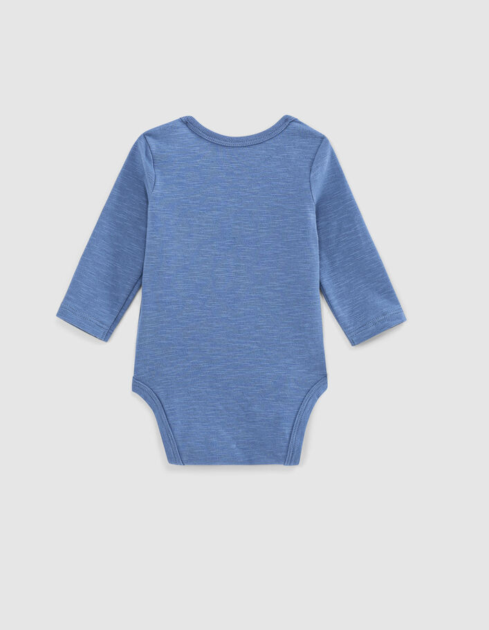 Baby’s medium blue 4-guitar organic cotton bodysuit - IKKS