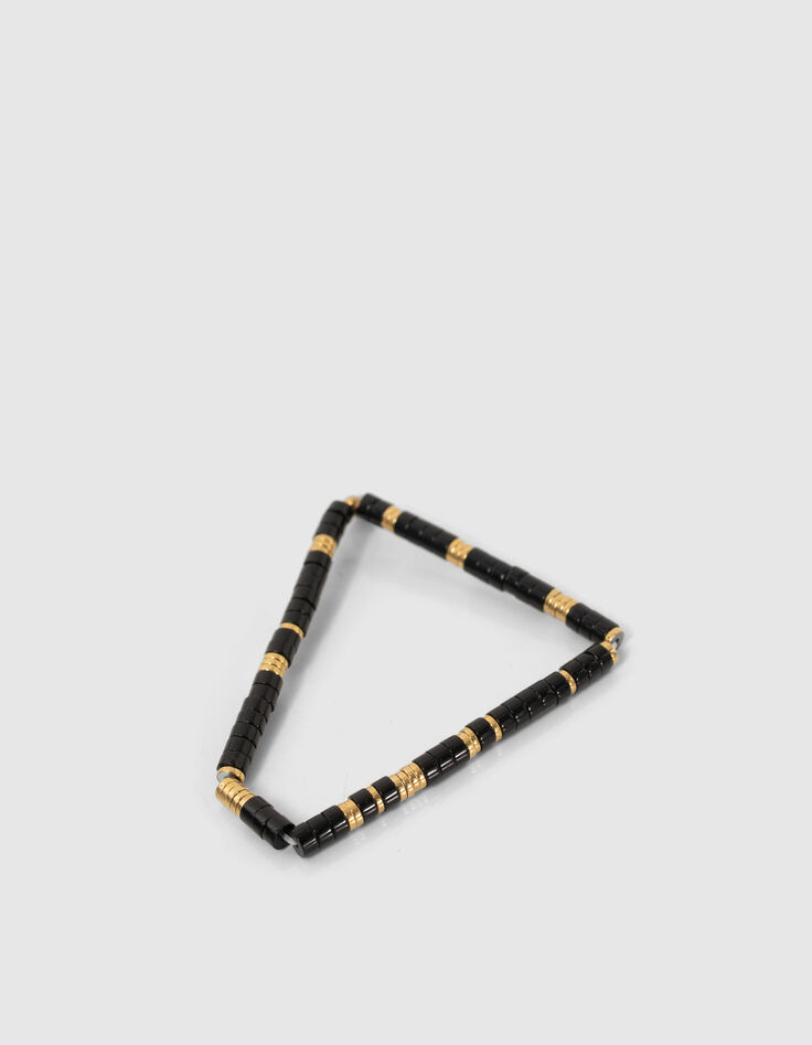 Bracelets noir et doré perles Heishi Femme-3