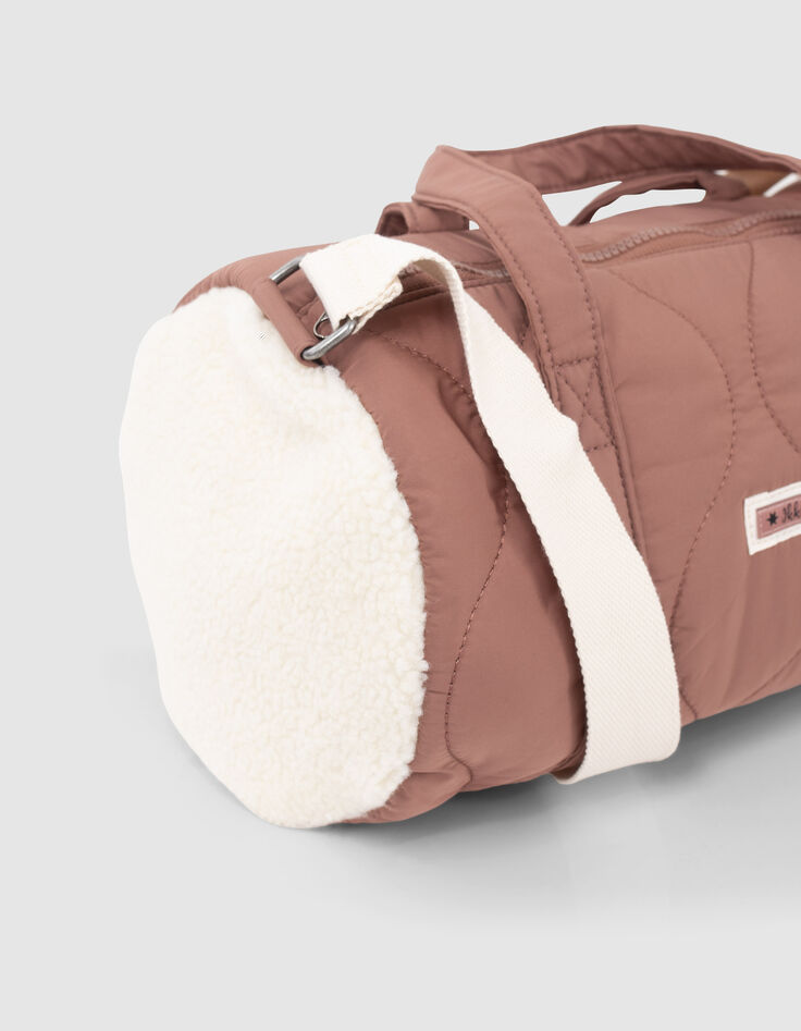 Rosa M&auml;dchenbowlingtasche mit cremewei&szlig;em Sherpafleece-5