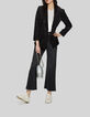 Women’s black plant motif jacquard suit jacket-1