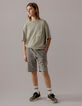Khaki Jungen-T-Shirt, aufgesetzte Tasche, Stickerei-4