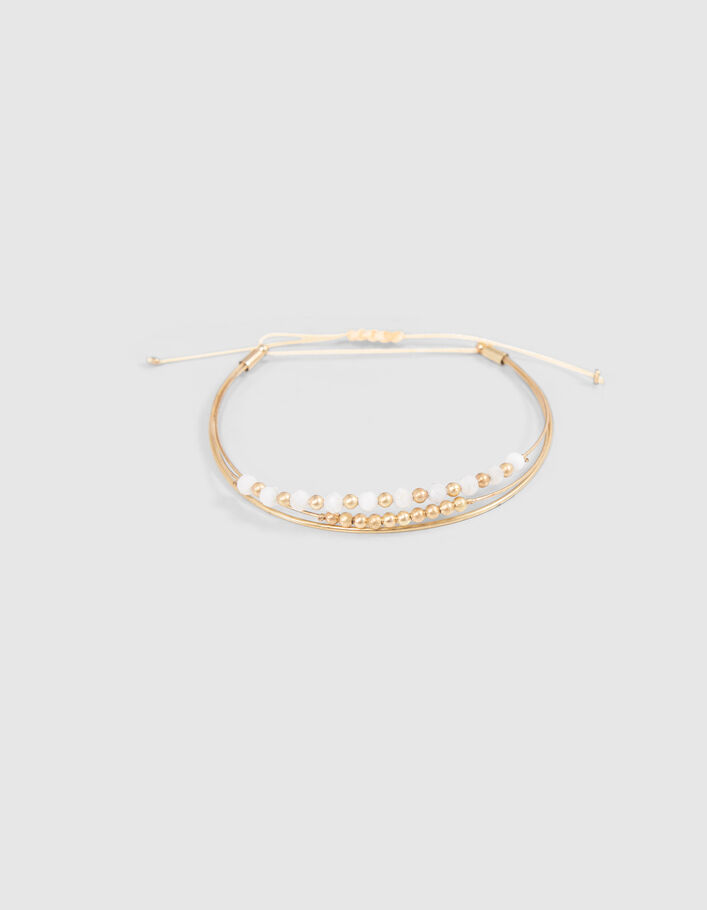 Girls’ gold-tone bracelets with beads and curb chain - IKKS