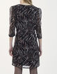 Robe courte en voile imprim&eacute; z&egrave;bre femme-3