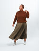 I.Code gold pleated long skirt-5