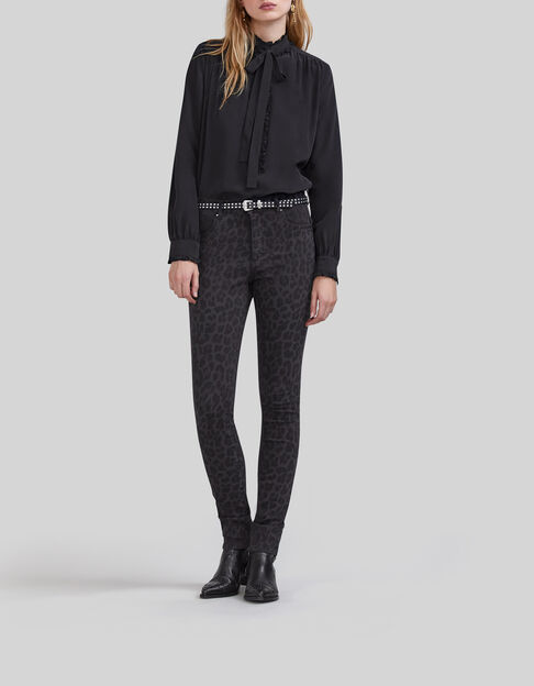 Vaqueros slim antracita estampado leopardo - IKKS