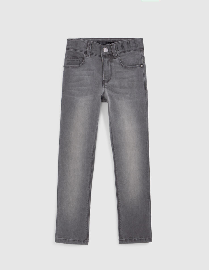 Jean SLIM gris ultra-résistant garçon-1