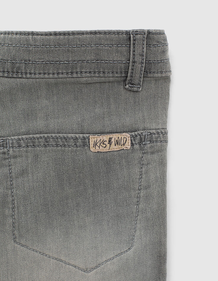 Boys’ grey bleach knitlook Bermudas-5