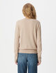 Pull manches longues beige 100% laine Femme-3
