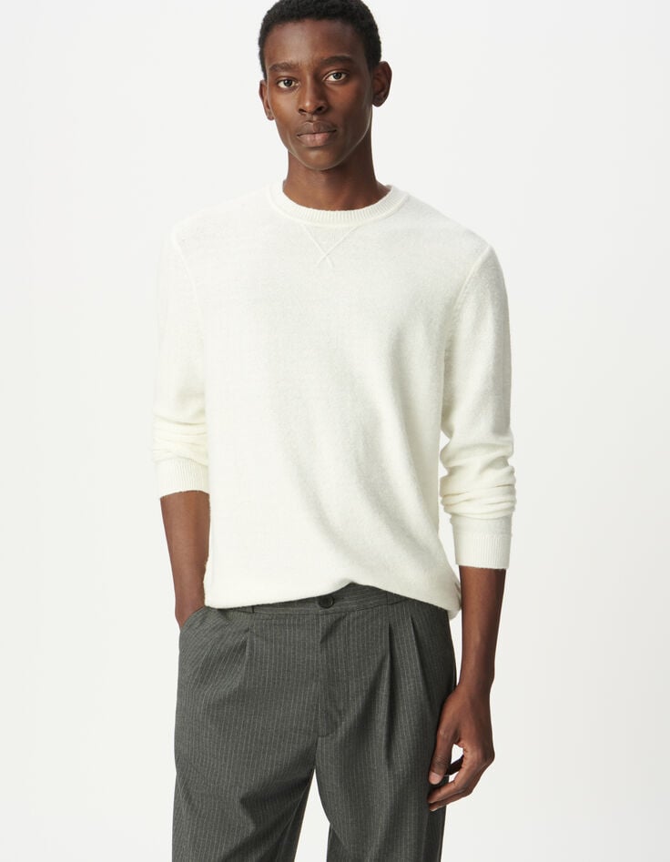 Pull écru tricot détail fantaisie Homme-4 Pull écru tricot détail fantaisie Homme-4
