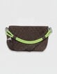Emmerbag met dubbele handvatten in kaki raffia, gevlochten voor Dames-3
