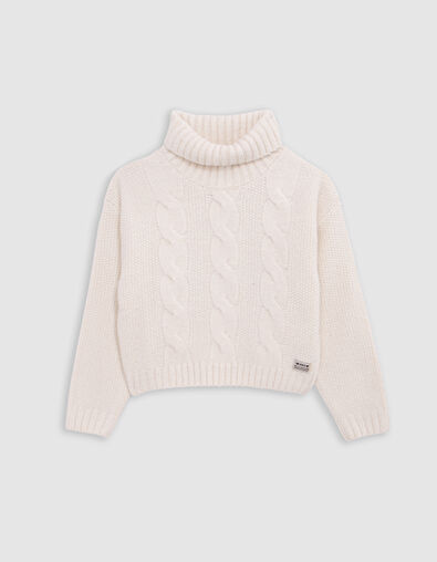 Jersey de punto de cuello alto crudo para niña - IKKS