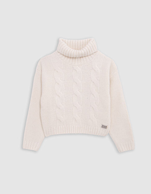 Jersey de punto de cuello alto crudo para niña - IKKS