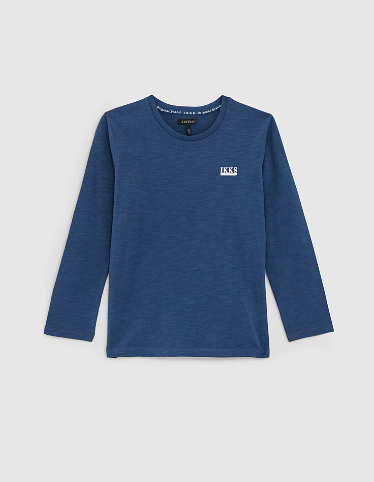 Tee-shirt bleu brut Essentiel coton bio-1