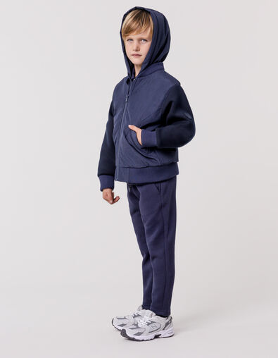 Navy two-ply hooded bomber for boy - IKKS