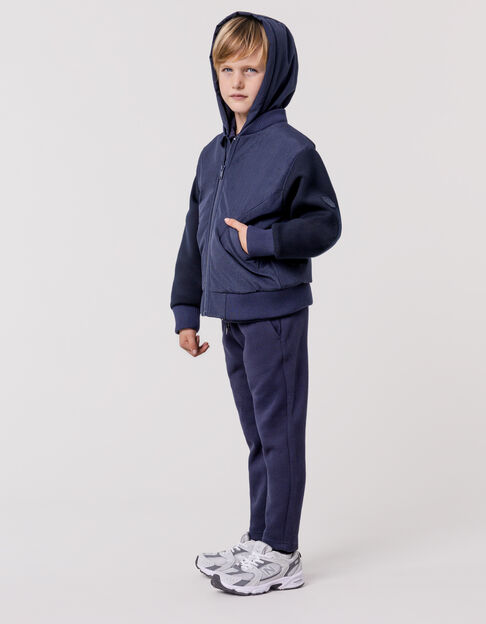 Marineblaue Jungen-Bomberjacke aus Mischgewebe mit Kapuze - IKKS