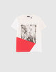 T-shirt blanc &agrave; visuel moto gar&ccedil;on-1