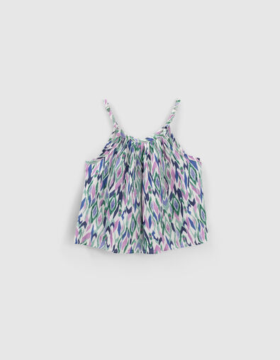 Top blanco roto estampado ikat rombos niña - IKKS