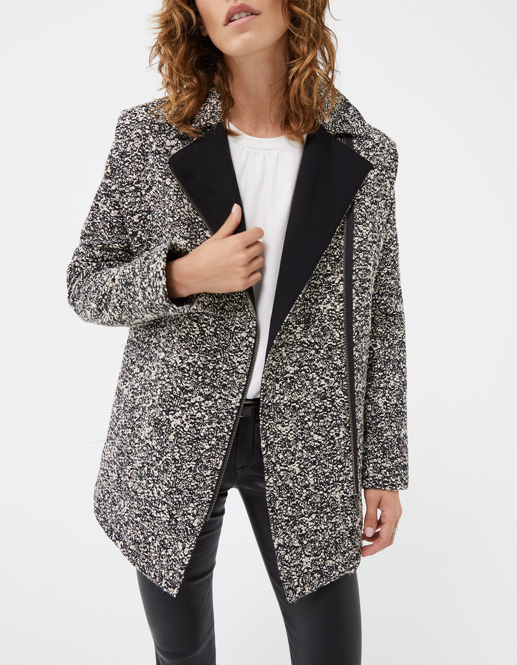 Manteau laine chiné femme deals