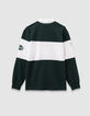 Boys’ green long-sleeved polo shirt, print and embroidery-6