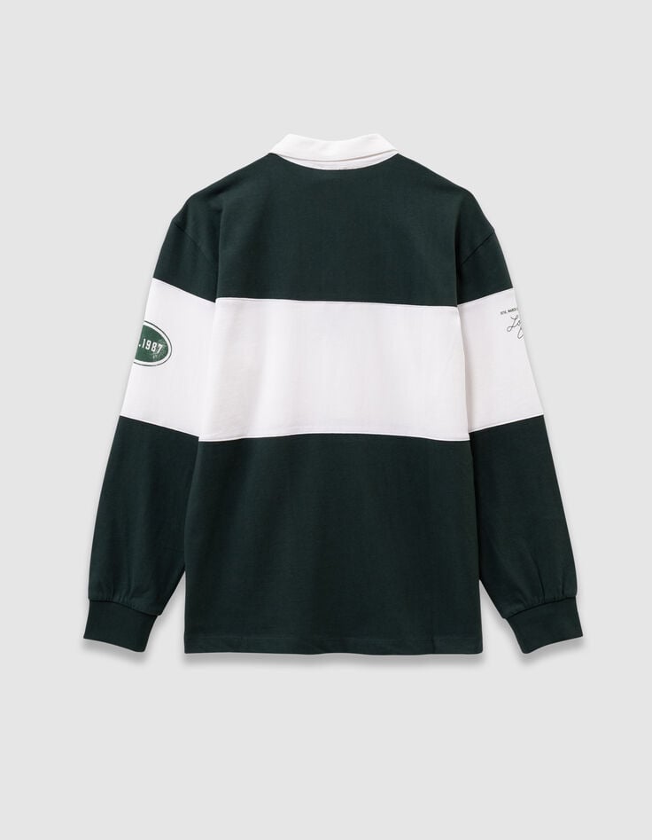Boys’ green long-sleeved polo shirt, print and embroidery-6 Boys’ green long-sleeved polo shirt, print and embroidery-6