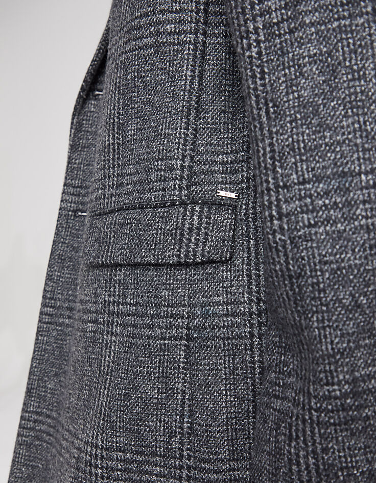 Manteau noir à carreaux Homme-5