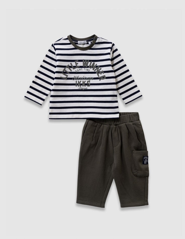 Baby boys’ striped T-shirt and trousers outfit-1 Baby boys’ striped T-shirt and trousers outfit-1