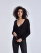 Cardigan court noir femme-6