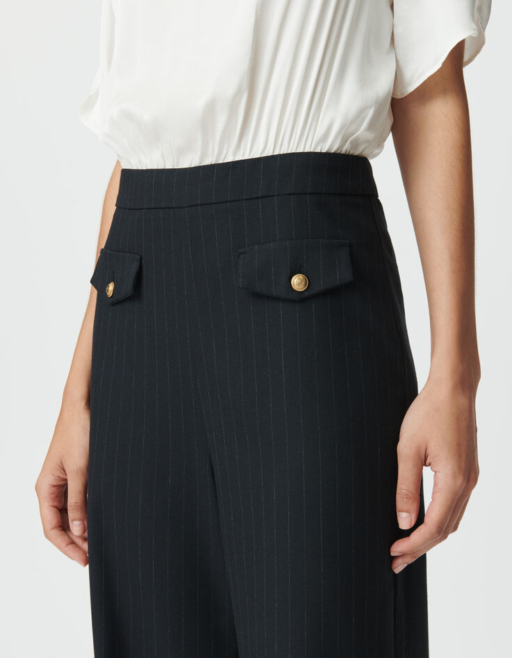 Combinaison bi-matière marine avec haut blanc Femme-2