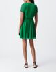 Robe verte d&eacute;tail pliss&eacute; taille-3