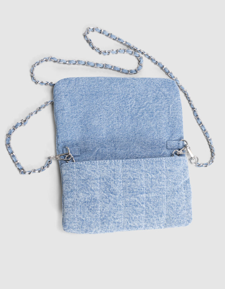 The clutch bag blue denim for girl-5