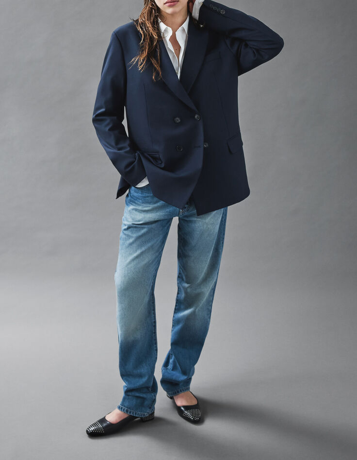 Gender Free-Blazer croisé marine Mixte-4 Gender Free-Blazer croisé marine Mixte-4