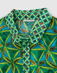 Muntgroen overhemd gerecycleerd paradise print Dames-7