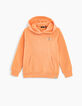 Sudadera naranja blanqueado capucha bordado detrás niño -3