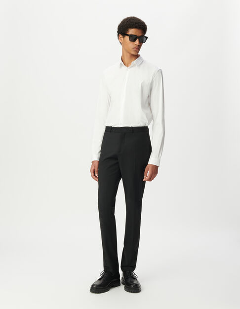 Chemise SLIM blanche en popeline Homme - IKKS