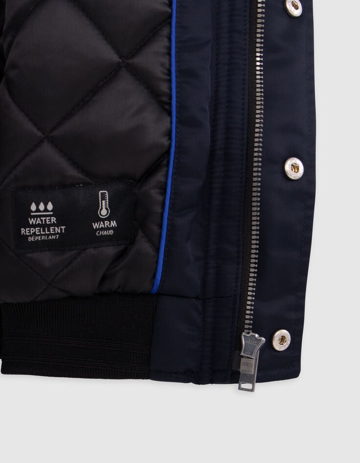 Blouson marine capuche et manches noires garçon-6